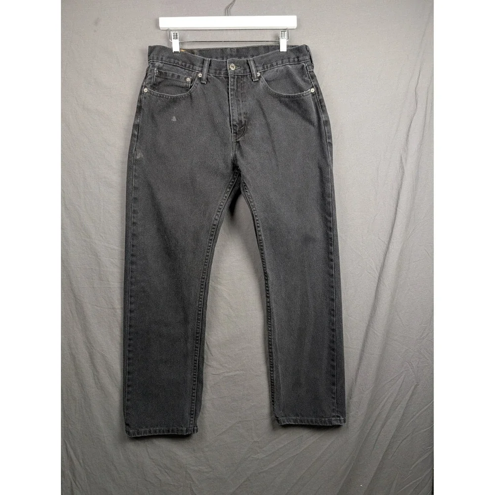 Levi 505 Regular Fit Straight Leg Jeans Black Size‎ 34x32